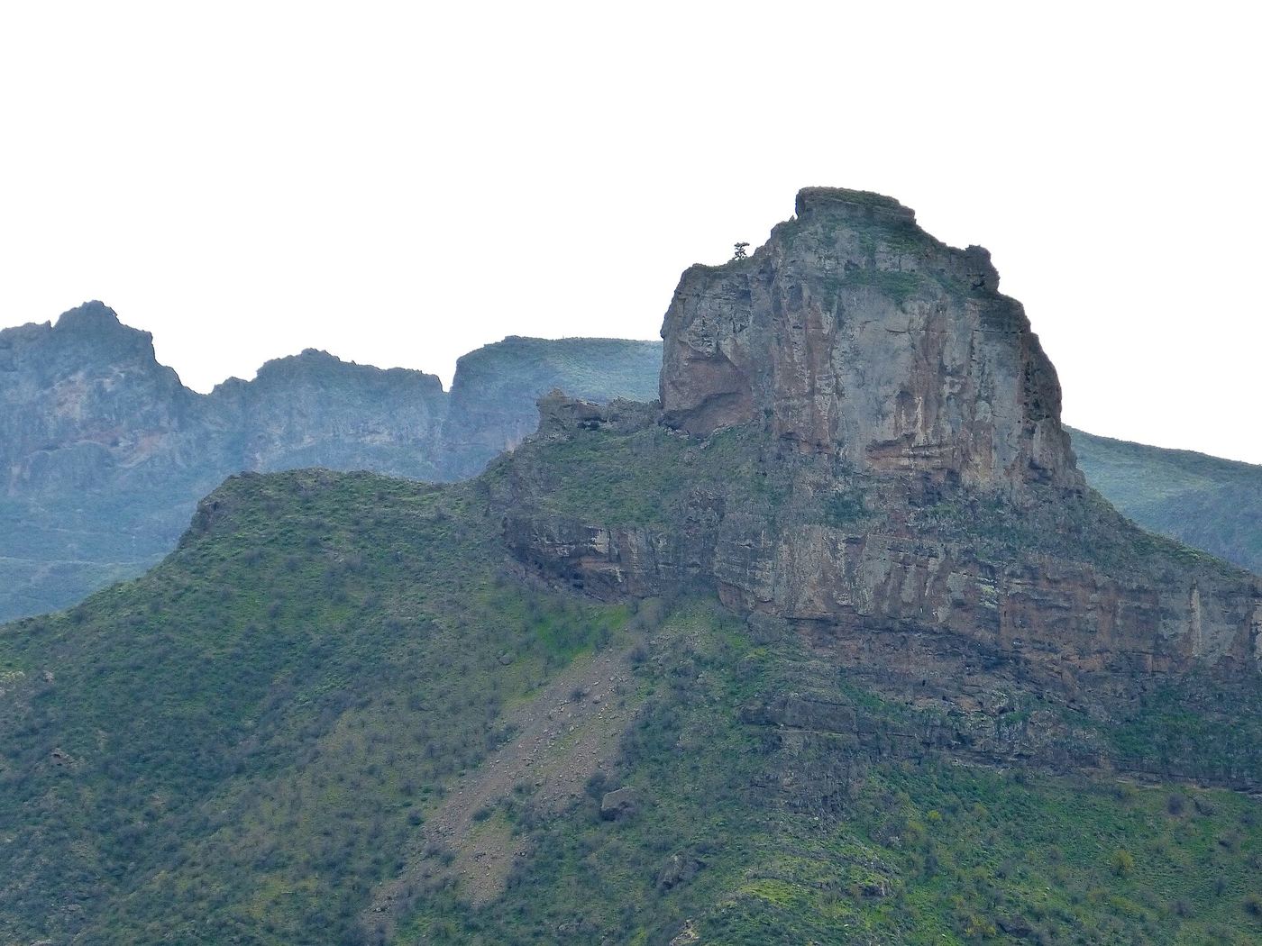 La Caldera de Tejeda y el Roque Bentayga desde Artenara