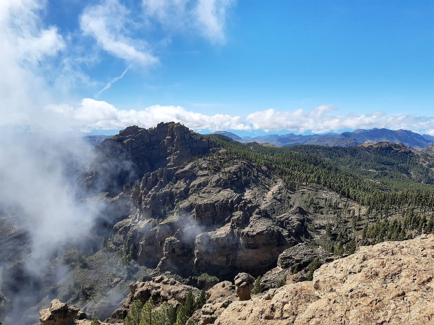 Panorámica desde la zona del Pico de las Nieves, en la cumbre de Gran Canaria